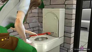 Incredible! Plumber Trades Lesbian Sex for Work in Hot Animation!