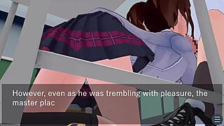 karin gives oral under the desk in school blazer