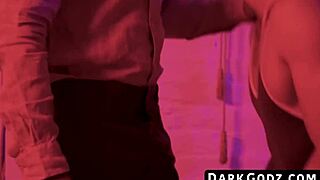 Interracial bareback session with ebony hunk and submissive bottom