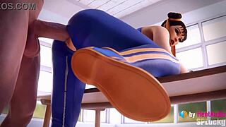 Geez, Chun-Li takin' a huge creampie in doggystyle 3D animation!