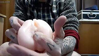 melvincoficial shows off huge cock with fake vagina.