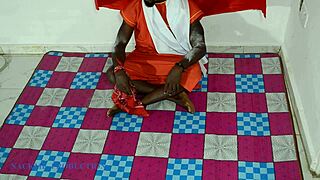 Fake spiritualist tricks lonely milf into facial cumshot during roleplay