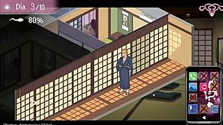 In this hentai game NTRaholic, my new bitch cheats with old man