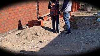 i’m obsessed with this cute 18 yo babe nataly, perfect body bent over on security cam at construction site