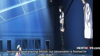 old teacher bangs naive lesbian students straight in wild hentai action