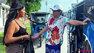 roxy hot pays taxi driver with shaved pussy