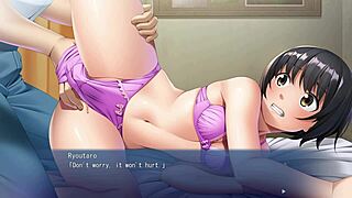 she's bound and fingering herself in anime