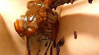 Japanese Gay Teases with Chocolate Banana Cooking Fun.