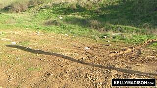 Kelly Madison Fingering Her Big Natural Tits Outdoors with Vibrator