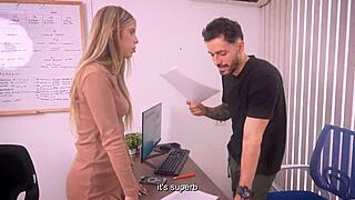 Distracted secretary MollySmithX slams hard with boss Juan Bustos. Office heat explodes mid-work day!