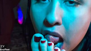 Tasting sweet feet in a group