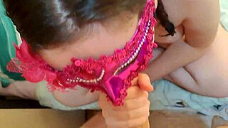 Masked Student Gives Cute Blowjob