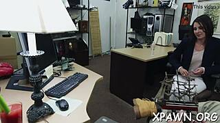 sexy harlot, umm, gets wild having sex in shop