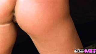 inked gurlz - busty brunette babe shows off solo tit and ass play