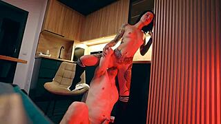 My nerdy step bro got hard just staring at my tight ass