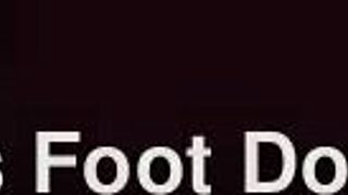 Jamie dominates boyfriend with footjob fetish.