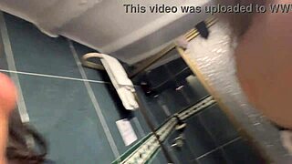 My stepmom says no, but her wet vagina in the bathroom begs for fingering action