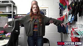 redhead teen 18+ punished rough by security for stealing in police uniform reality show