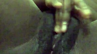 Small Tit Ebony Amateur Masturbates Pussy Solo in Homemade Clip