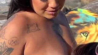 latina milf friends get cum in mouth from monster cock while cuckolds ignore them