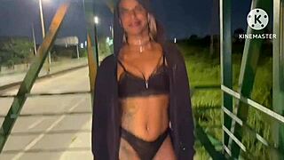 Casada banging hard in public on via light live