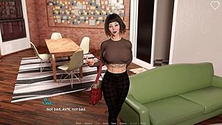 Busty brunette milf sneaks a handjob while goth girlfriend sleeps nearby