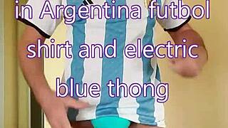 Pervy Papifachero Rubs Daddy Boner Bulge In Electric Blue Thong!