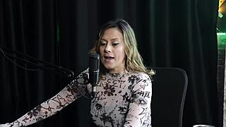 Redhead in costume shares dirty talk during intimate massage session.