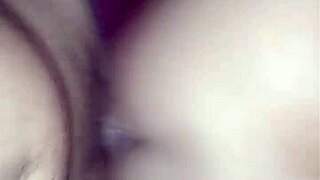 couldn't hold back, pulled off the condom to fuck brunette's ass raw