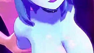 Animation featuring two blue women in an interesting scene