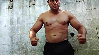 yuri gaúcho, the brazilian bear, gets a huge handjob cumload