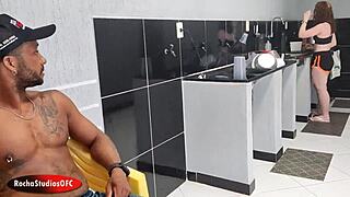 Girl sends boyfriend to store to fuck big black cock in garage?