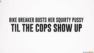 Hell Yeah! Bike Breaker Squirts Hard Until Cops Arrive - Rocky Emerson, Kaiia Eve