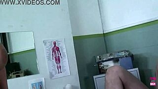 a lovely blonde in stockings rides and receives a facial