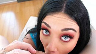 Um, Megan Maiden deepthroats big cock in POV... like, total facefuck with cum swallow!