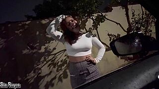 Latina Teen Prostitute Sucks and Rides Big Cock in Public