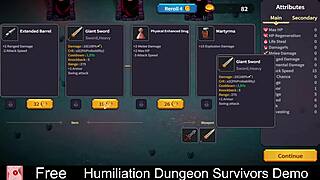 Humiliation Dungeon Survivors Demo with Erotic Femdom and Monster Elements.