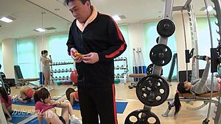 Time stops in the gym for big tits fucking