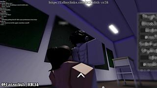 Teacher Bends Over Student For Doggystyle Blowjob And Cum In Classroom. She Rides Him To Orgasm.