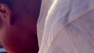 Can she handle that big dick in her mouth? Ebony babe takes cum in car with ease!