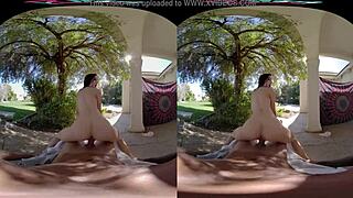 vrhush jazmin luv bends over hungry for outdoor cock action