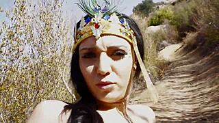 yo, i'm banging outdoors with this arabic middle east chick, her wet pussy's dripping!