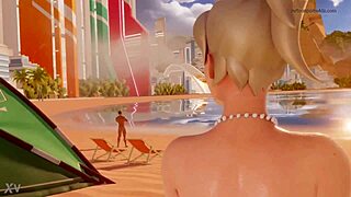 mercy's nude beach vacay turns wild with big cock action 😜