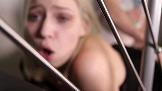 Blonde College Babe Plowed Hard in Rough Doggystyle Action