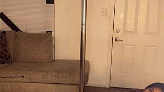 ebony divine shakes fat ass on pole