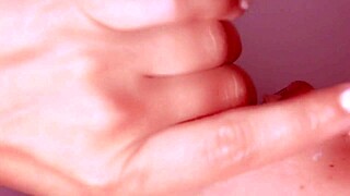 japanese cutie gets messy facial in close up action