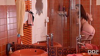 I tease my big tits while bathing in the shower