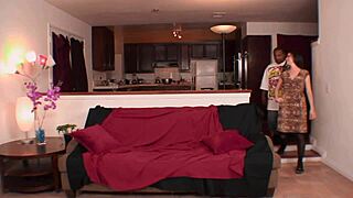 Mina Leigh rides fat black cock in hot interracial bang.