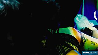 Wild babe tenshii tushii in a missionary scene with big natural tits and handjob after sucking cock