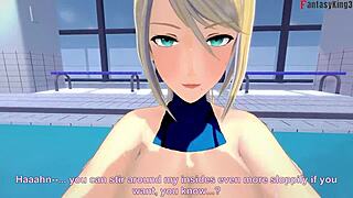 Samus Aran Fucking Behind The Pool 3 Metroid Full Fantasyking3!